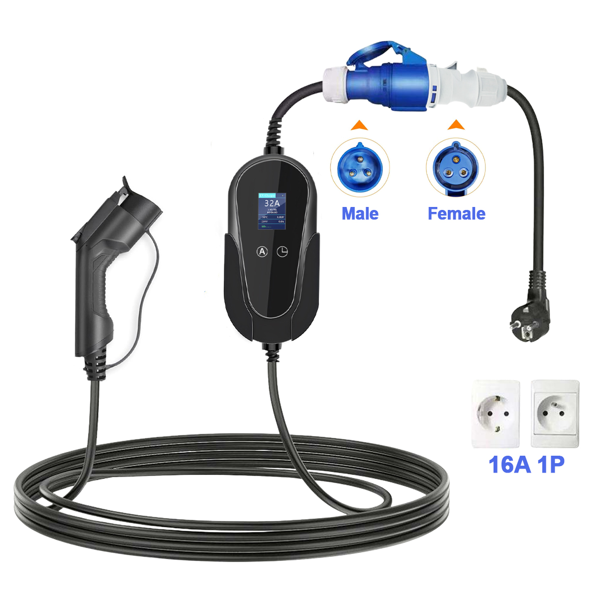 Enchufe Hembra CEE Azul NTO de - Ev Charger Adapter reseña y precio